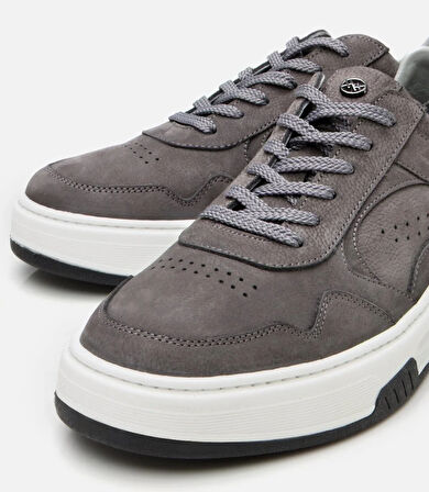 Erkek Deri Beyaz Yüksek Tabanlı Spor Ayakkabı