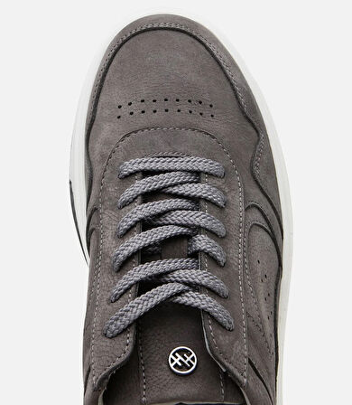 Erkek Deri Beyaz Yüksek Tabanlı Spor Ayakkabı