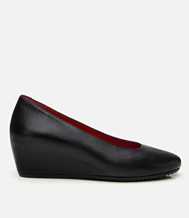 Kadın Deri Siyah Dolgu Topuklu Ayakkabı