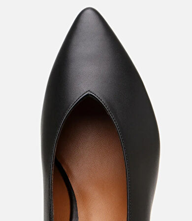 Kadın Süet Deri Siyah Kalın Topuklu Ayakkabı