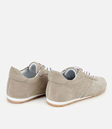 Kadın Süet Deri Bej Spor Ayakkabı