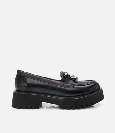 Kadın Siyah Tokalı Günlük Loafer