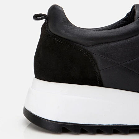 Hakiki Deri Siyah Kadın Spor Ayakkabı