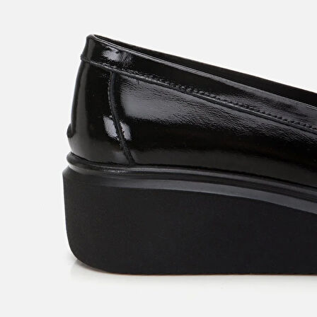 Hakiki Deri Siyah Kadın Loafer