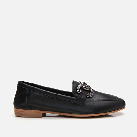 Hakiki Deri siyah Kadın Loafer