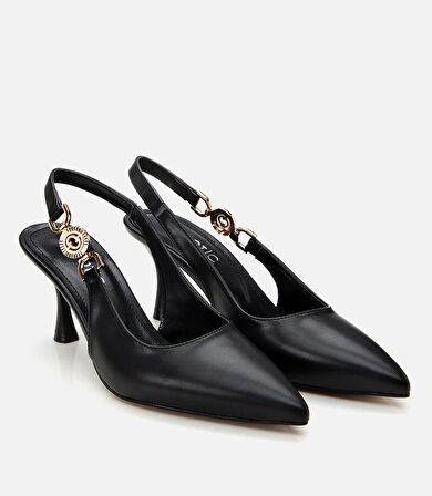 Kadın Siyah Arkası Açık Stiletto