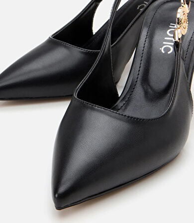 Kadın Siyah Arkası Açık Stiletto