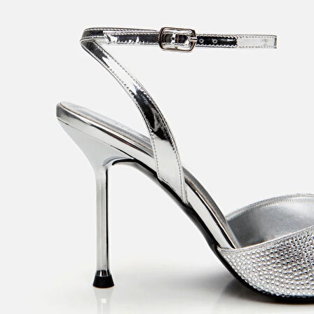 Lame Kadın Taşlı Stiletto