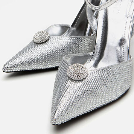 Lame Kadın Taşlı Stiletto
