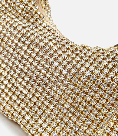 Kadın Gold Taşlı Portföy Çanta
