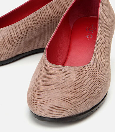 Kadın Deri Vizon Esnek Dolgu Topuklu Ayakkabı