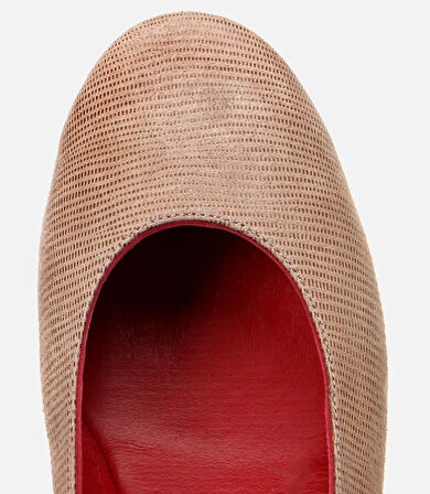 Kadın Deri Vizon Esnek Dolgu Topuklu Ayakkabı