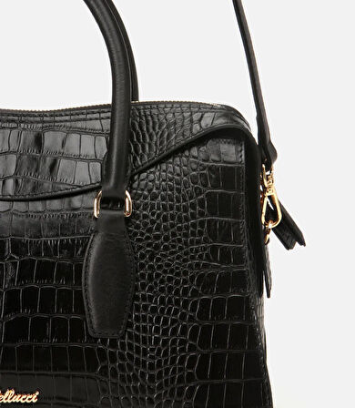 Kadın Deri Siyah Omuz Çantası