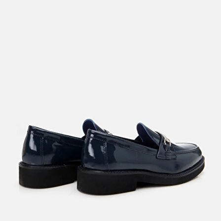 Hakiki Deri Lacivert Kadın Loafer