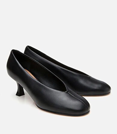 Kadın Deri Siyah İnce Topuklu Ayakkabı