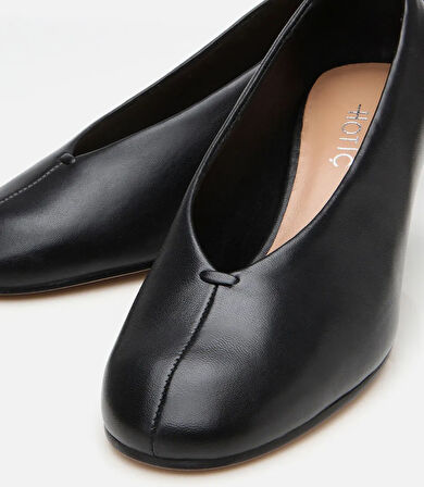 Kadın Deri Siyah İnce Topuklu Ayakkabı