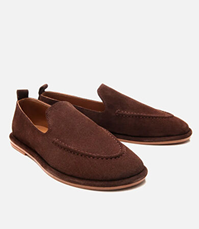 Kadın Süet Deri Kahverengi Günlük Loafer
