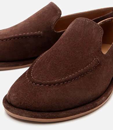 Kadın Süet Deri Kahverengi Günlük Loafer