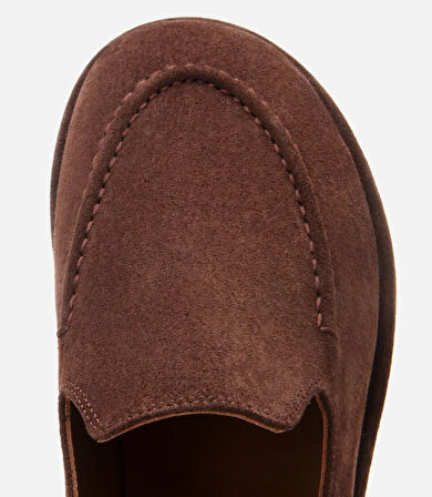 Kadın Süet Deri Kahverengi Günlük Loafer