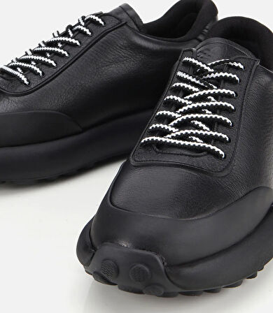 Erkek Deri Siyah Yumuşak Dokulu Spor Ayakkabı