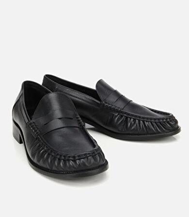 Kadın Deri Siyah Günlük Loafer
