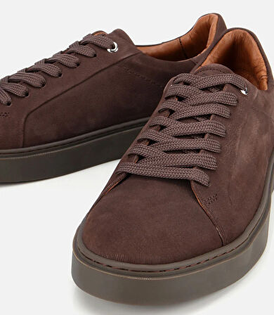 Erkek Nubuk Deri Kahverengi Günlük Ayakkabı