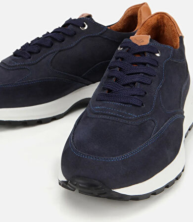 Erkek Deri Lacivert Spor Ayakkabı