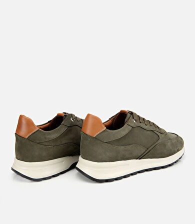 Erkek Deri Haki Spor Ayakkabı