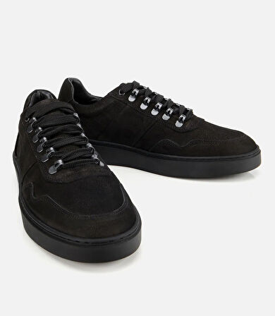 Erkek Nubuk Deri Siyah Günlük Ayakkabı