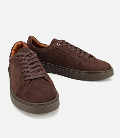 Erkek Nubuk Deri Kahverengi Günlük Ayakkabı