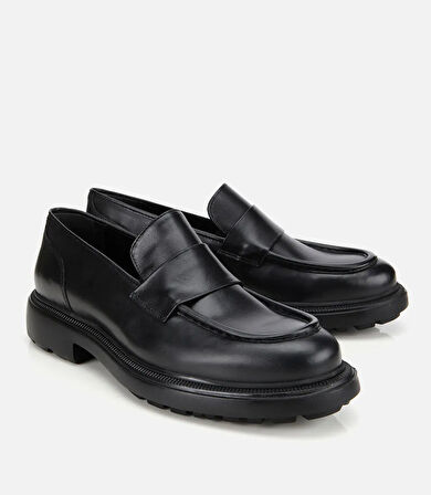 Erkek Deri Siyah Yumuşak Dokulu Klasik Loafer