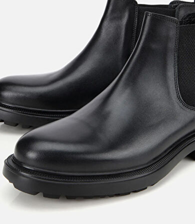 Erkek Deri Siyah Lastik Detaylı Chelsea Bot