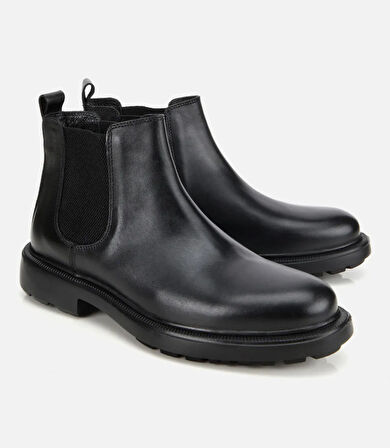 Erkek Deri Siyah Lastik Detaylı Chelsea Bot
