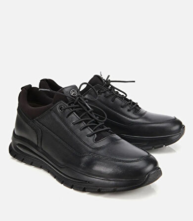 Erkek Deri Siyah Rahat Spor Ayakkabı