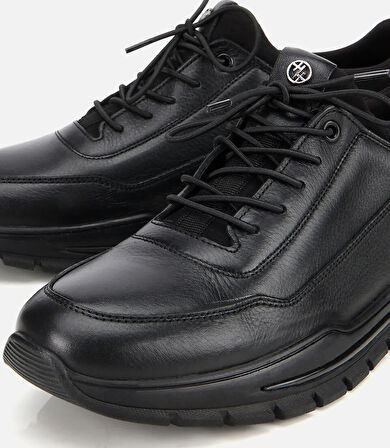 Erkek Deri Siyah Rahat Spor Ayakkabı