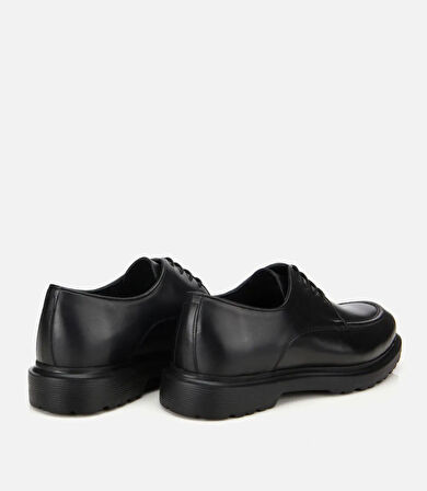 Erkek Deri Siyah Dikiş Detaylı Günlük Ayakkabı