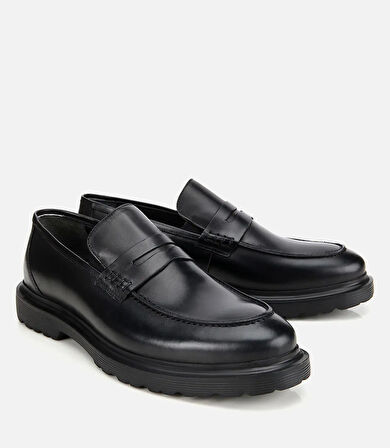 Erkek Deri Siyah Klasik Loafer