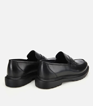 Erkek Deri Siyah Klasik Loafer