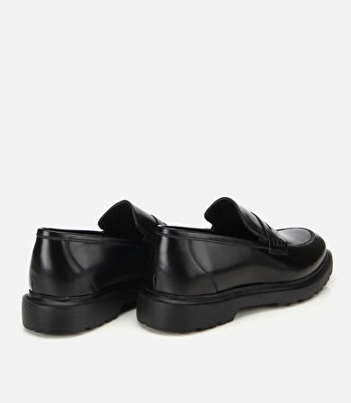 Erkek Açma Deri Siyah Klasik Loafer