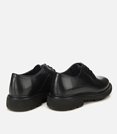 Erkek Deri Siyah Bağcıklı Günlük Ayakkabı