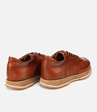 Erkek Deri Taba Yumuşak Dokulu Spor Ayakkabı