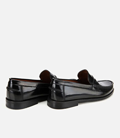 Erkek Açma Deri Siyah Klasik Loafer