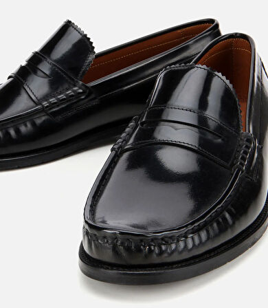 Erkek Açma Deri Siyah Klasik Loafer