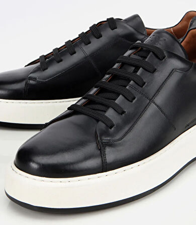 Erkek Deri Siyah Yumuşak Dokulu Günlük Ayakkabı