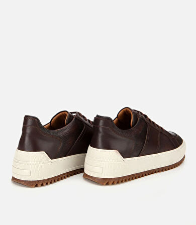 Erkek Deri Kahverengi Yumuşak Dokulu Kalın Tabanlı Spor Ayakkabı