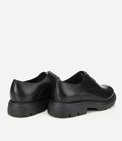 Erkek Deri Siyah Kalın Tabanlı Günlük Ayakkabı