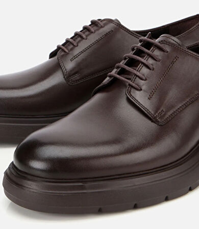 Erkek Deri Kahverengi Kalın Tabanlı Günlük Ayakkabı