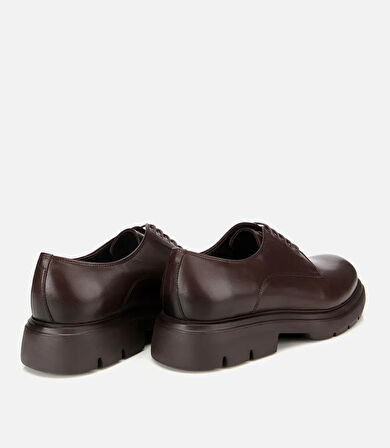 Erkek Deri Kahverengi Kalın Tabanlı Günlük Ayakkabı