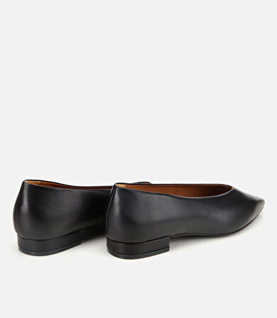 Kadın Deri Siyah Yumuşak Dokulu Babet