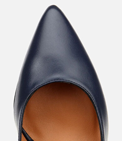 Kadın Deri Lacivert Esnek Tabanlı Stiletto